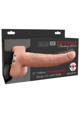 Fetish Fantasy Series Hollow Rechargeable Strap-On Dildo with Balls and Harness 9in
